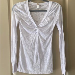 BKE Long Sleeve White Top